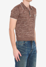 Versace Mouliné Knit Polo T-shirt Brown 1024448-1A17685-1N100