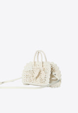 Jacquemus Small Le Turismo Crochet Knit Top Handle Bag White BAW00448A-W00623-100