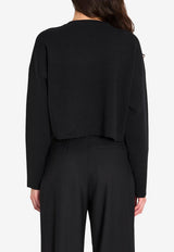 Loewe Anagram Wool-Blend Cropped Sweater Black S359Y14KJM--1100