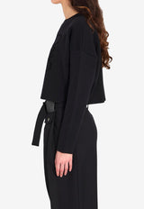 Loewe Anagram Wool-Blend Cropped Sweater Black S359Y14KJM--1100