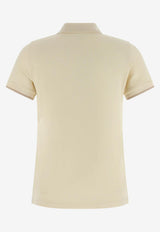Moncler Logo Patch Polo T-shirt Cream L10938A00004-84720-034
