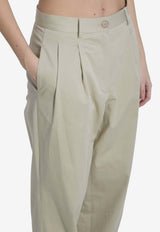 Tagliatore Straight-Leg Stitched Pants Beige PEILEEN-340021-299