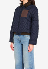 Loewe Debossed Anagram Quilted Cropped Jacket Navy S359Y02XFH--9602