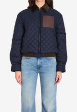 Loewe Debossed Anagram Quilted Cropped Jacket Navy S359Y02XFH--9602