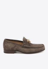Valentino VLogo Signature Suede Loafers Gray 8Y2S0J68-UZM-C4P