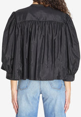 Chloé Ruffled Taffeta Blouse Black CH26SHT28102--001