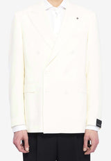 Tagliatore Wool Double-Breasted Blazer Cream 1FNJ20B080004-X5106-1
