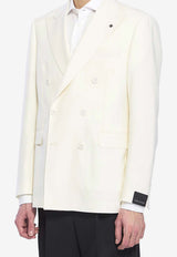 Tagliatore Wool Double-Breasted Blazer Cream 1FNJ20B080004-X5106-1