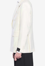 Tagliatore Wool Double-Breasted Blazer Cream 1FNJ20B080004-X5106-1