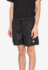 Moncler Logo Patch Swim Shorts Black L10912C00013-5985M-999