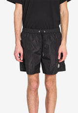 Moncler Logo Patch Swim Shorts Black L10912C00013-5985M-999