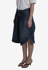 Balenciaga Denim Tulip Shorts Blue 872219-TRW61-4060