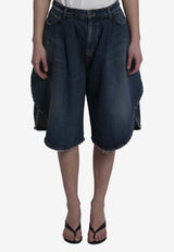 Balenciaga Denim Tulip Shorts Blue 872219-TRW61-4060
