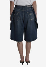 Balenciaga Denim Tulip Shorts Blue 872219-TRW61-4060