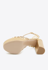 Gianvito Rossi Rita 105 Metallic Leather Platform Sandals Gold G32632-70RIC-MEKO