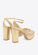 Gianvito Rossi Rita 105 Metallic Leather Platform Sandals Gold G32632-70RIC-MEKO