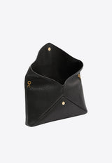 Saint Laurent Large Envelope Grained Leather Clutch Black 855802-AACYT-1000