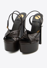 Saint Laurent Franciane 160 Nappa Leather Platform Sandals Brown 860819-AADFO-2245