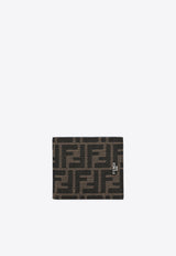Fendi FF Jacquard Bi-Fold Wallet Brown 7M0169ALWK/S_FENDI-F0L3T
