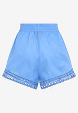 Life Shorts with Embroidered Cut-Outs