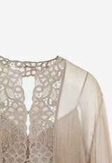 Lace-Trimmed Silk Blouse