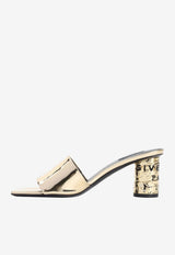 Tape Logo 65 Metallic Leather Mules
