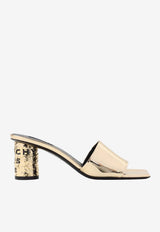 Tape Logo 65 Metallic Leather Mules