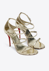 Christian Louboutin Millennium 100 Strappy Snakeskin Leather Sandals Gold 1260501LE/S_LOUBO-G415