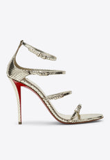 Christian Louboutin Millennium 100 Strappy Snakeskin Leather Sandals Gold 1260501LE/S_LOUBO-G415