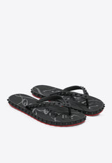Christian Louboutin Super Loubi Flip Flops Black 1230961PVC/S_LOUBO-BK01