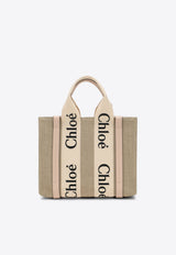 Chloé Small Woody Canvas Tote Bag Beige CHC22AS397I26/S_CHLOE-6J5
