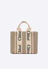 Chloé Small Woody Canvas Tote Bag Beige CHC22AS397I26/S_CHLOE-6J5