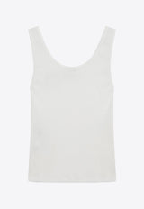 Chloé Logo Ribbed Tank Top White CH25SJH12180/S_CHLOE-101
