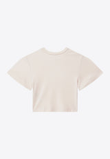 Chloé Kids Girls Logo Embroidered Cropped Top Pink C20858CO/S_CHLOE-46J