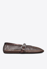 Alaïa Laminated Mesh Ballet Flats Brown AA3A029TK028PL/S_ALAIA-199