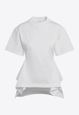 Alaïa Paneled Crewneck T-shirt White AA9I0026J103CCO/S_ALAIA-000