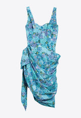 Chloé Daisy Print Asymmetric Bustier Dress Multicolor CH26URO88380/S_CHLOE-4ZA