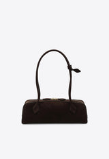 Alaïa Medium Le Teckel Nubuck Leather Shoulder Bag Brown AA1S06033CA214SUE/S_ALAIA-741