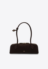 Alaïa Medium Le Teckel Nubuck Leather Shoulder Bag Brown AA1S06033CA214SUE/S_ALAIA-741