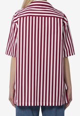 Dolce & Gabbana Striped Poplin Shirt Burgundy F5U29T-FR527-S8052