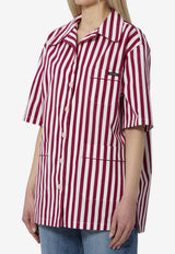 Dolce & Gabbana Striped Poplin Shirt Burgundy F5U29T-FR527-S8052