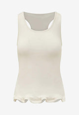 Frilled Hem Rib Tank Top