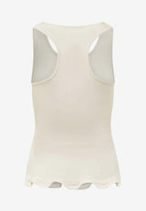 Frilled Hem Rib Tank Top