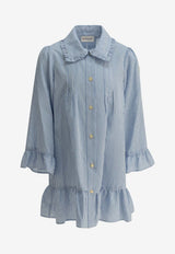Moncler Kids Girls Stripe Mini Shirt Dress Light Blue 2G00005-599G1F70_47c1b65a-0379-4cc0-9e5e-756039b48247