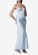 ROTATE Strapless Long Corset Dress Light Blue 1155842000PL/S_ROTAT-2000