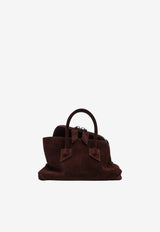The Attico Mini La Passeggiata Suede Top Handle Bag Brown 260WAH00063LBT007AA/S_ATTIC-850