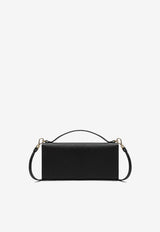 Triangle Logo Saffiano Leather Clutch