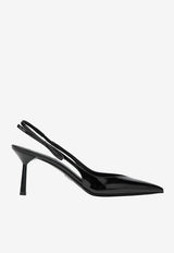 Prada 85 Patent Leather Slingback Pumps Black 1I447OB075069/S_PRADA-F0002