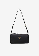 Prada Triangle Logo Satin Pouch Bag Black 1NE064AC4/S_PRADA-F0002