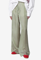 Dries Van Noten Striped Wide Pants Green 109463274/S_DRVNO-604